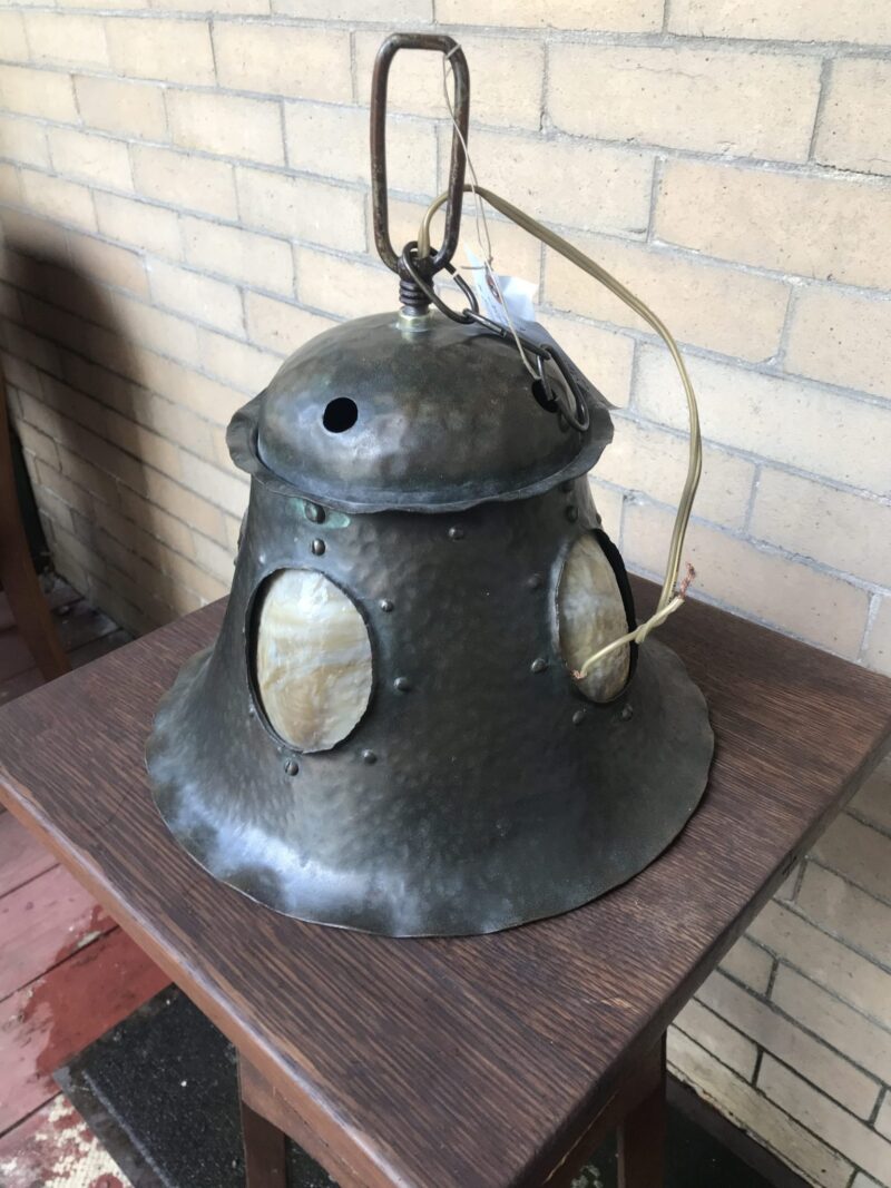 W7452 Hammered Copper Lantern with Cabochons - Image 3