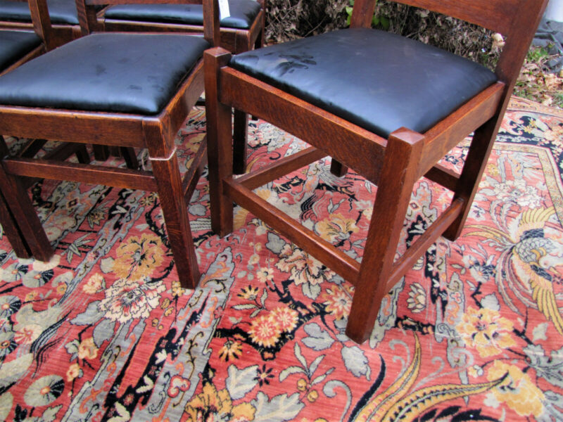 Antique Set of 6 Arts & Crafts Side Chairs. W5491 W5492 - Image 4