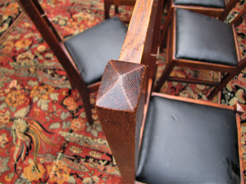 Antique Set of 6 Arts & Crafts Side Chairs. W5491 W5492 - Image 7