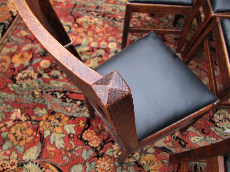 Antique Set of 6 Arts & Crafts Side Chairs. W5491 W5492 - Image 8