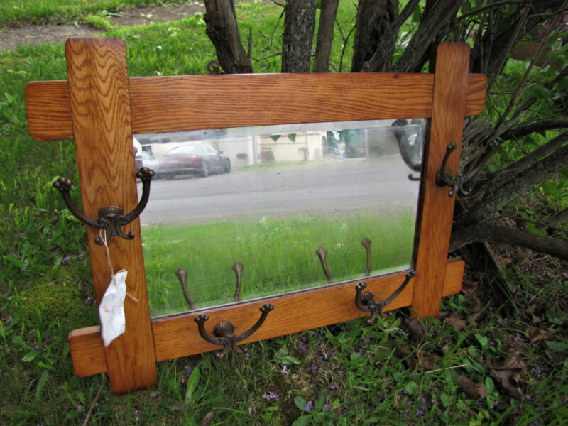 Antique Arts & Crafts Wall Mirror. W2660 - Image 7