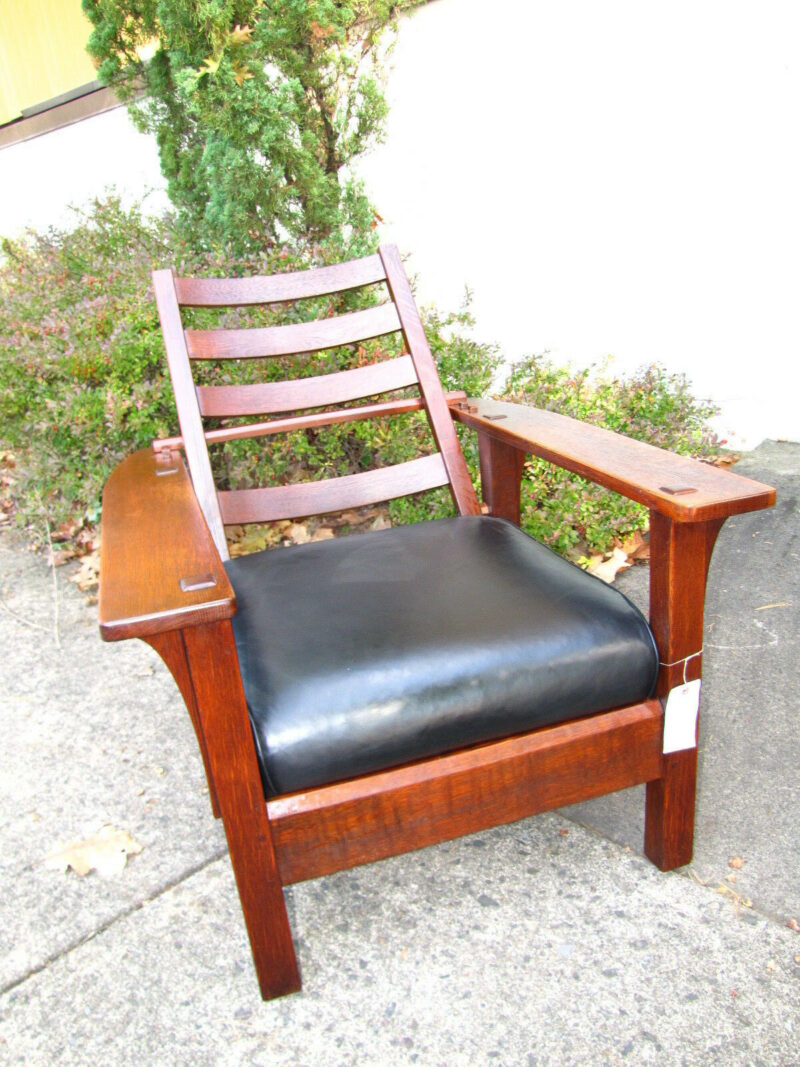 Superb Antique L&jG Stickley Paddle Arm Morris Chair w2511 - Image 3