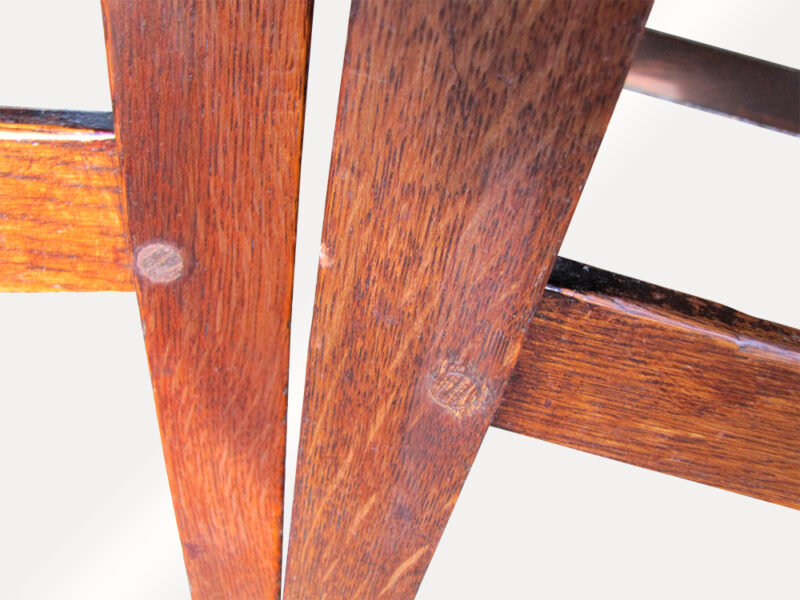 Antique set of 5 Limbert Dining Chairs. W2221 - Image 8