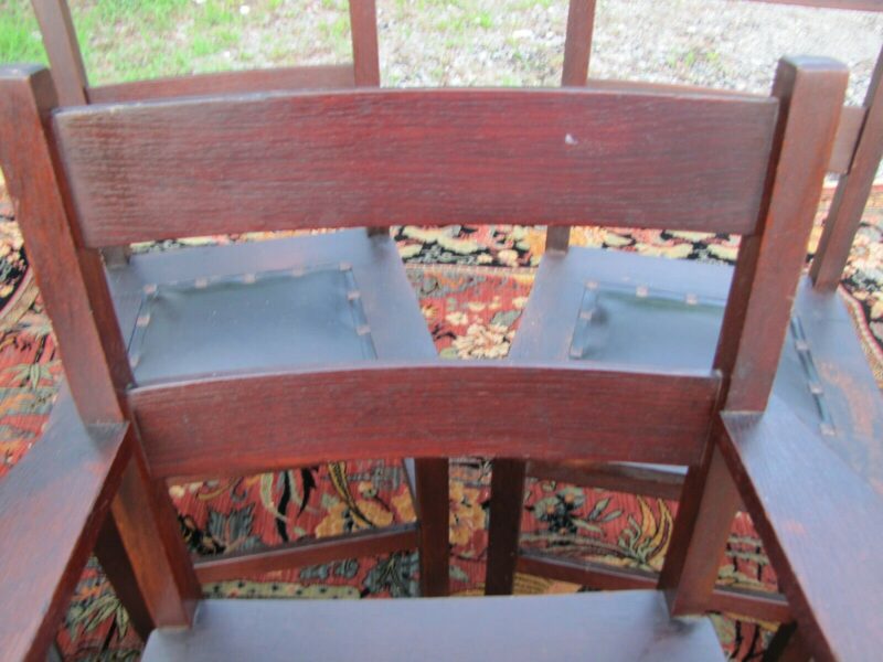 Antique Set of Five Gus Stickley Dining Chairs w5655 - Image 11