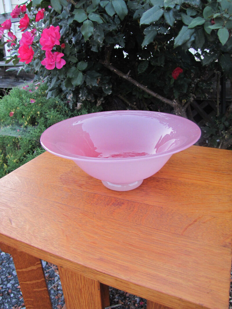 Vintage Steuben Glass Rosaline Pink Console Bowl W5032 - Image 7