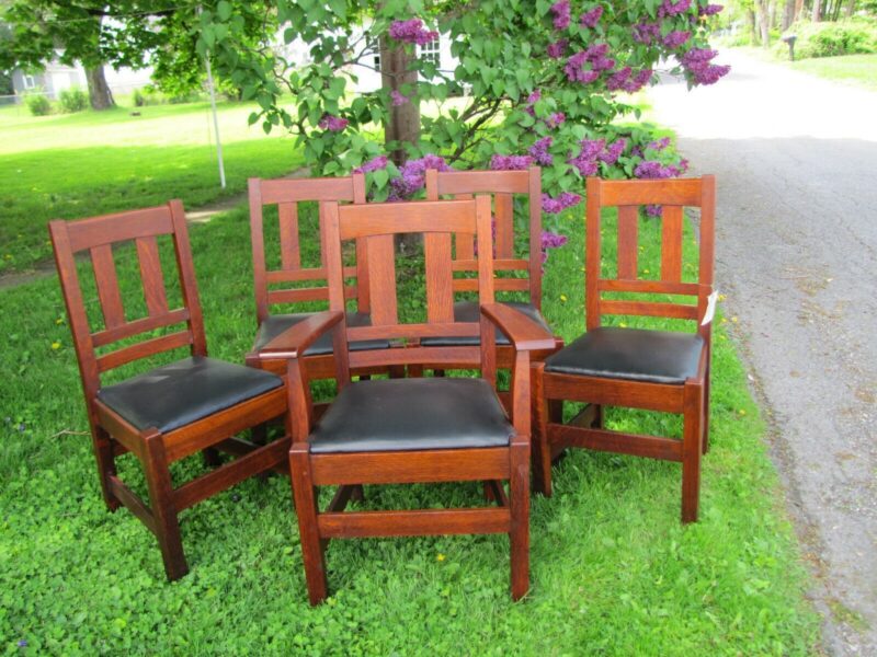 Set of five Stickley brother Chairs w5602