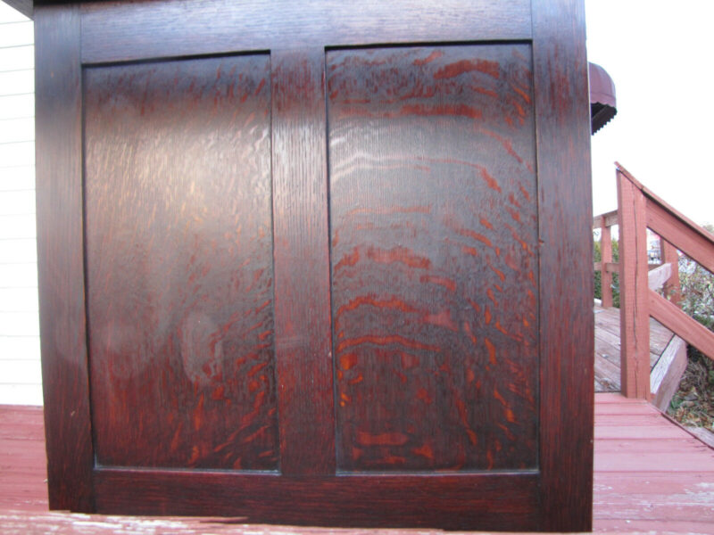 Roycroft Great Sideboard, Leaded Glass & Beveled Glass Mirror w1967 stickley er - Image 7