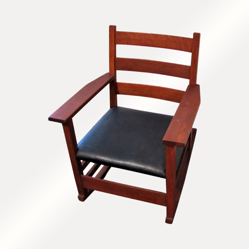 Great Antique Early Gustav Stickley Arm Rocking Chair f613