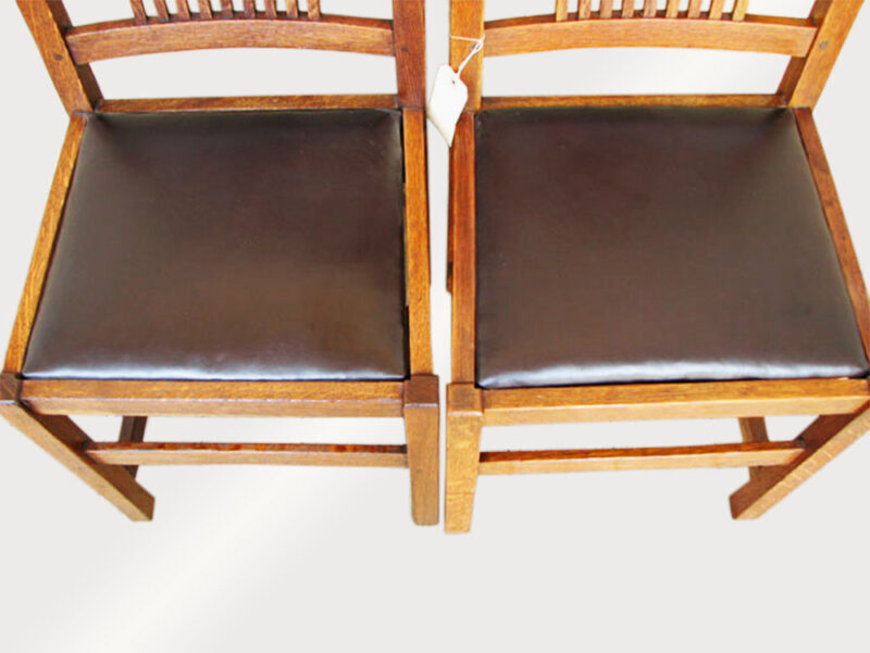 Superb Rare Pair of GUSTAV STICKLEY High Back Spindle Chairs (F831 & F6595) - Image 6