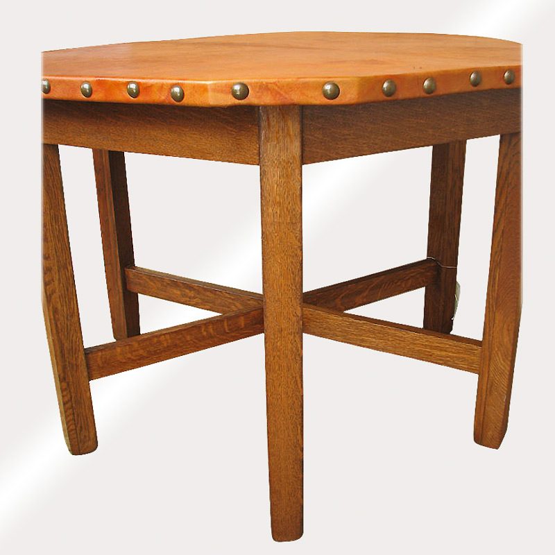 Stickley Brothers Leather Top Table F741 - Image 3