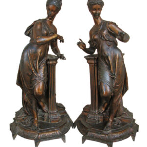 Pair of Bronzed Bookends or Statues F8207