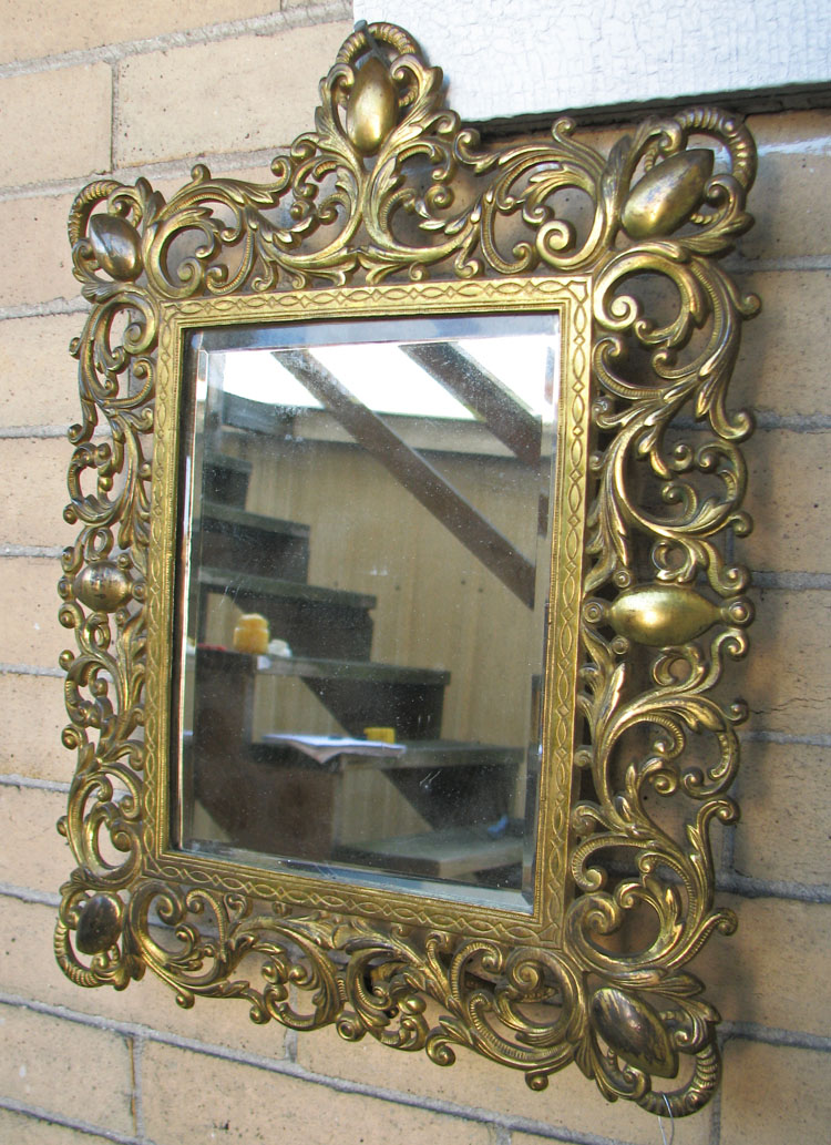 B&h  Brass Table Mirror F9921