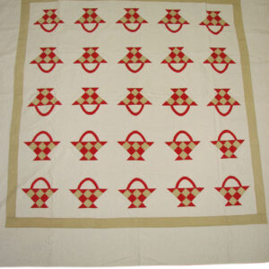Red Basket Appliqué Quilt F9972