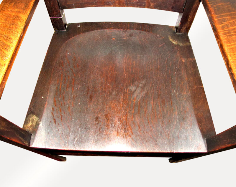 Antique Stickley Brothers Armchair with Plank Seat f9996 - Image 8