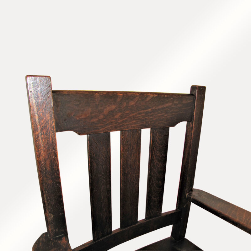 Antique Stickley Brothers Armchair with Plank Seat f9996 - Image 6
