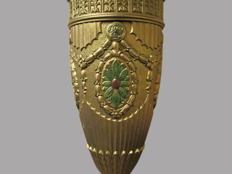 Antique Reverse Painted Table Lamp i708 - Image 6