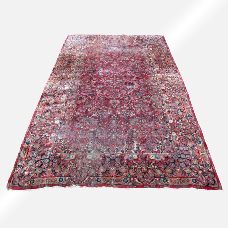 Vintage Red Sarouk Handmade Oriental Rug r9419 - Image 2