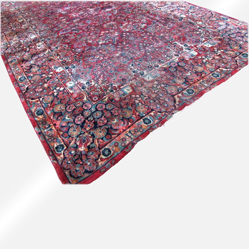 Vintage Red Sarouk Handmade Oriental Rug r9419 - Image 4
