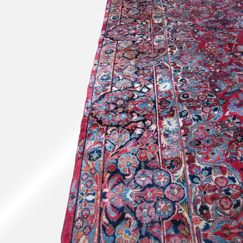 Vintage Red Sarouk Handmade Oriental Rug r9419 - Image 3