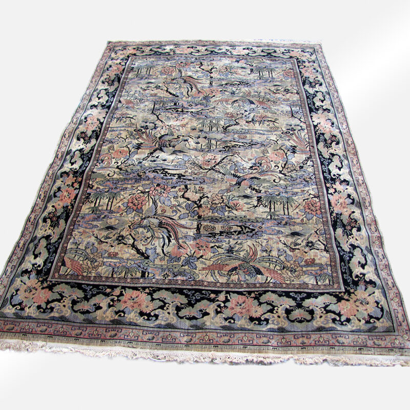 Superb Antique Deco Anglo-Persian Birds of Paradise Rug rr2093 (Stickley Era)