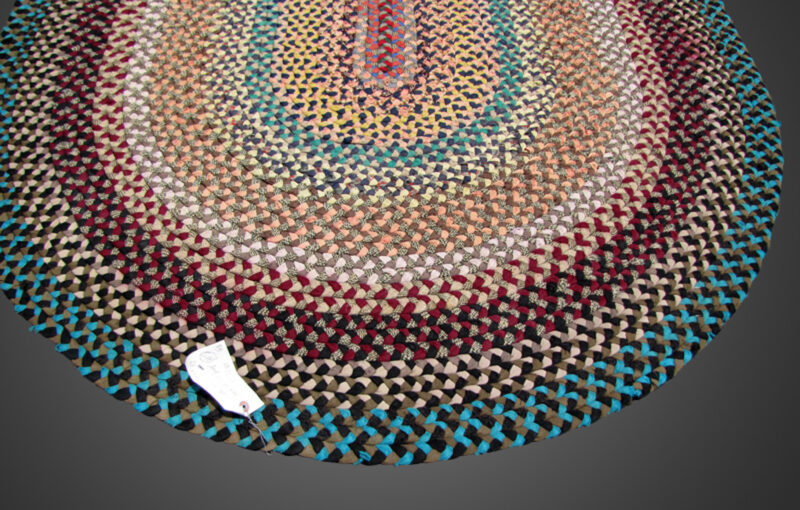 Superb Quality American Folk Art Braided Rug rr2526 - Image 2