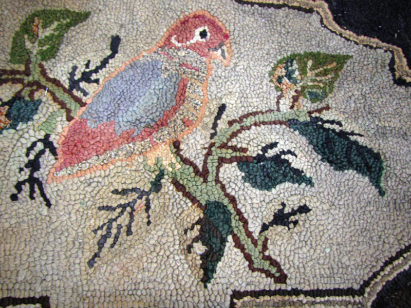 Antique American Folk Art Hook Rug. RR2603 - Image 2