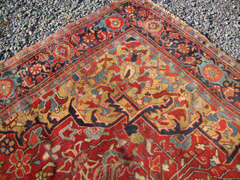 Antique  Persian Herize  Oriental Rug  rr2647 - Image 4