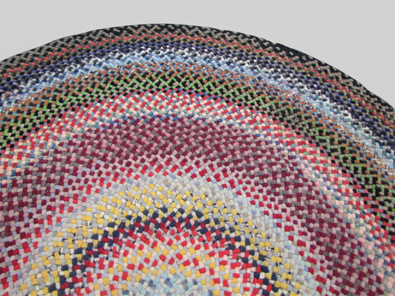 Antique American Folk Art Large Braided Rug. RR2826 - Image 4