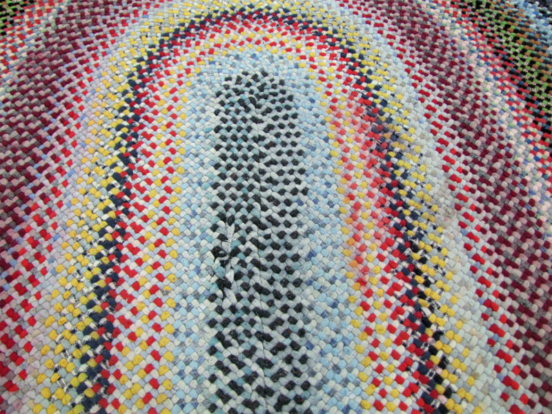 Antique American Folk Art Large Braided Rug. RR2826 - Image 5