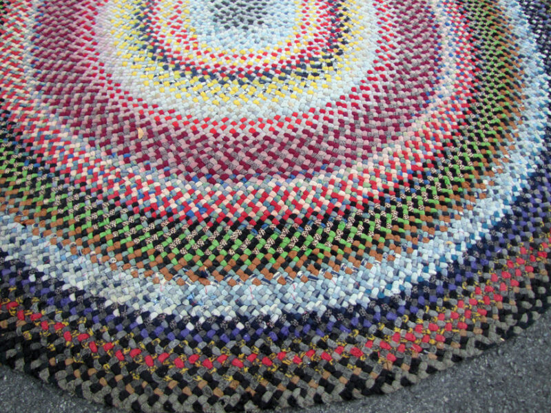 Antique American Folk Art Large Braided Rug. RR2826 - Image 6