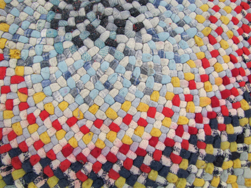 Antique American Folk Art Large Braided Rug. RR2826 - Image 14