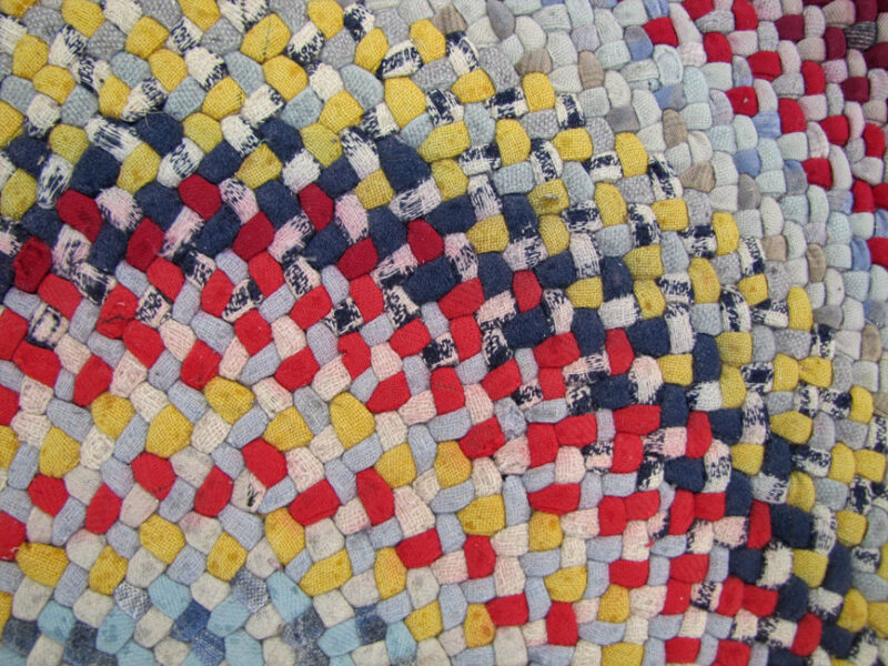 Antique American Folk Art Large Braided Rug. RR2826 - Image 13