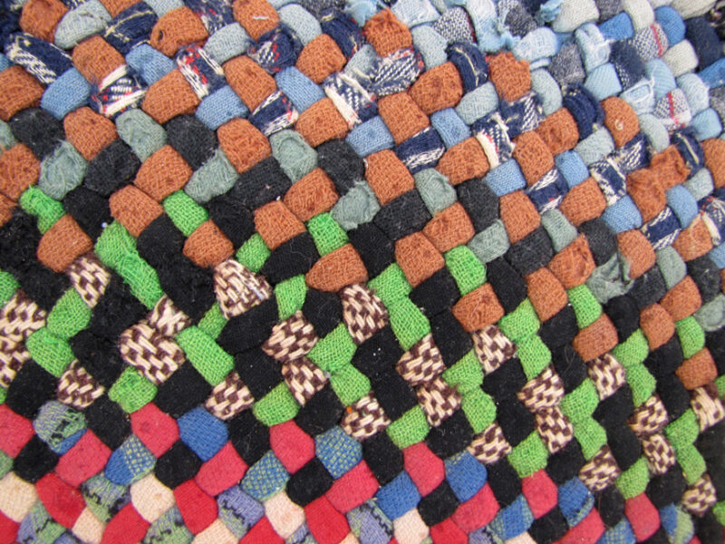 Antique American Folk Art Large Braided Rug. RR2826 - Image 12