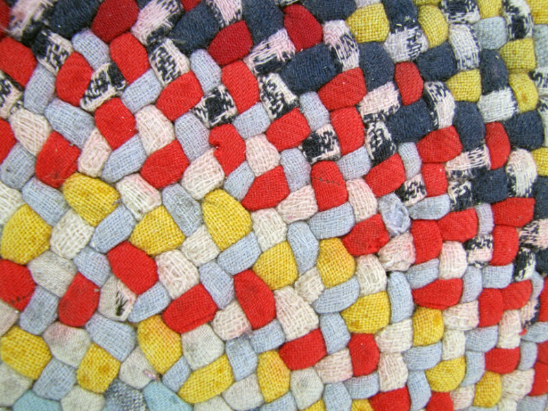 Antique American Folk Art Large Braided Rug. RR2826 - Image 8