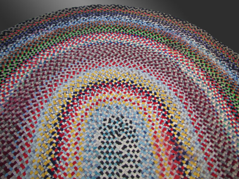 Antique American Folk Art Large Braided Rug. RR2826 - Image 7