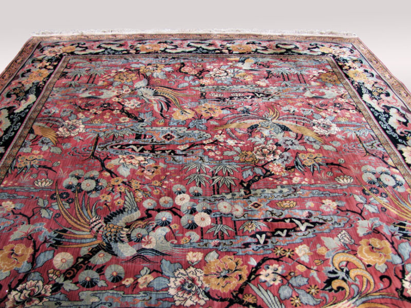 Superb Antique Anglo-Persian Birds of Paradise Deco Rug rr3310 - Image 12