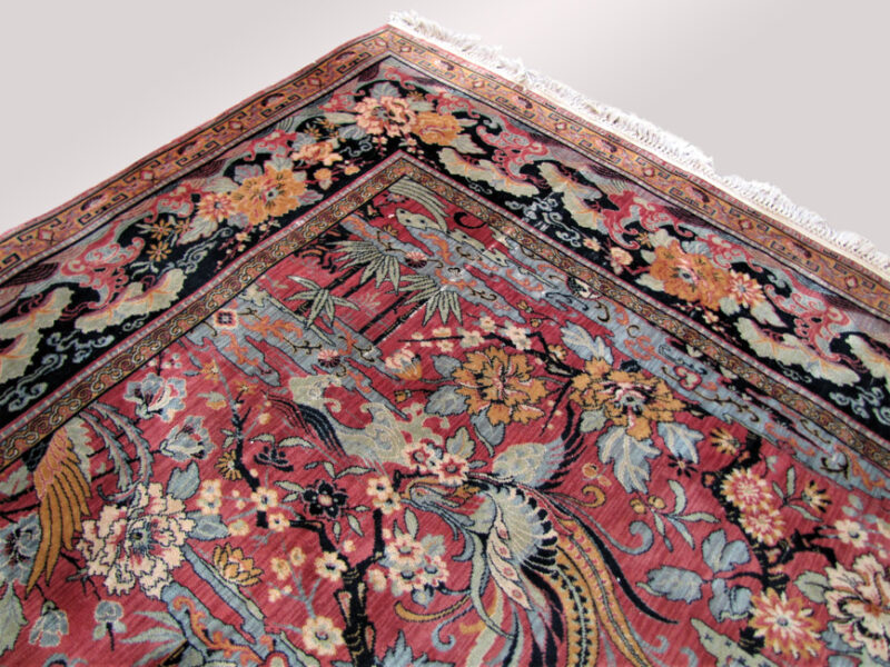 Superb Antique Anglo-Persian Birds of Paradise Deco Rug rr3310 - Image 10