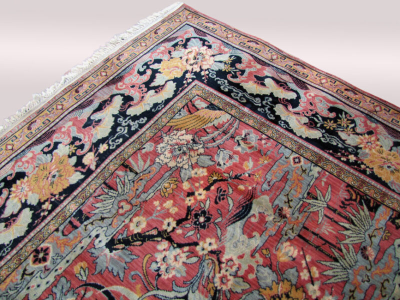 Superb Antique Anglo-Persian Birds of Paradise Deco Rug rr3310 - Image 8