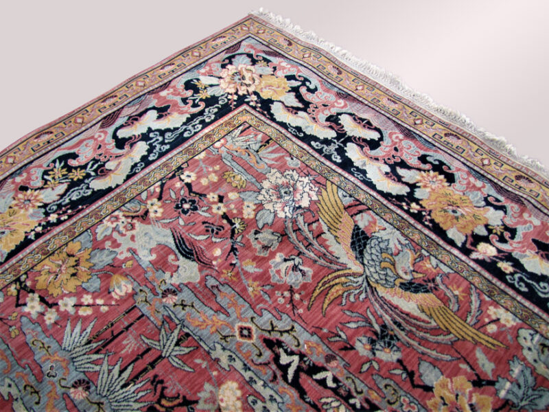 Superb Antique Anglo-Persian Birds of Paradise Deco Rug rr3310 - Image 7
