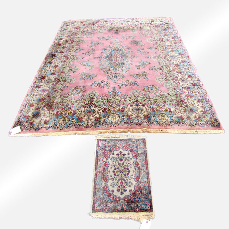 Pair of Vintage Persian Kerman Oriental Rugs rr3432