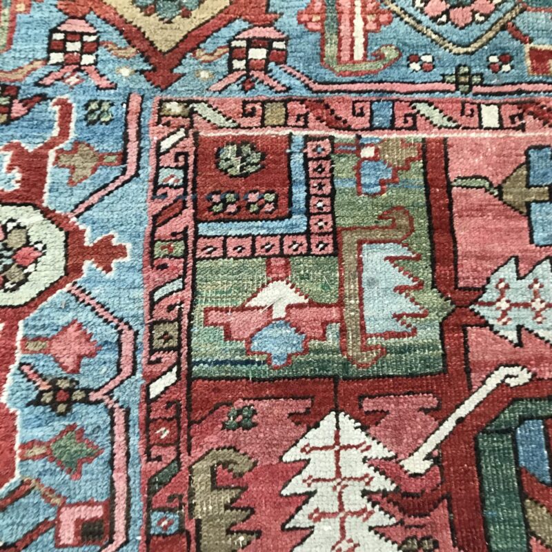 Superb Lg ANTIQUE   Persian   HERIZ  oriental rug CIRCA 1920s 9' 3" By 13'3"   rr4857 - Image 5