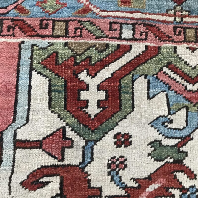 Superb Lg ANTIQUE   Persian   HERIZ  oriental rug CIRCA 1920s 9' 3" By 13'3"   rr4857 - Image 6