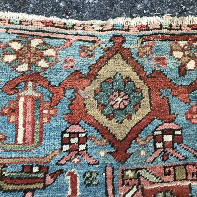 Superb Lg ANTIQUE   Persian   HERIZ  oriental rug CIRCA 1920s 9' 3" By 13'3"   rr4857 - Image 7
