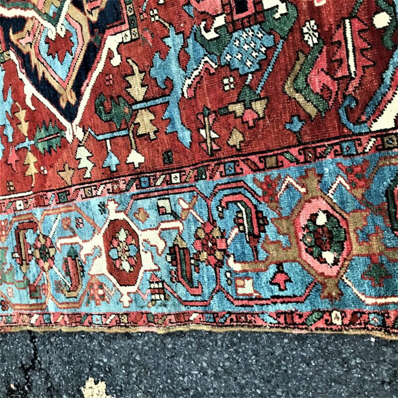 Superb Lg ANTIQUE   Persian   HERIZ  oriental rug CIRCA 1920s 9' 3" By 13'3"   rr4857 - Image 10