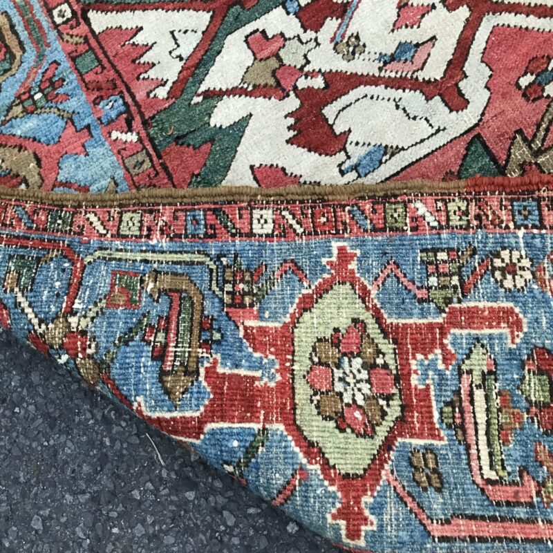 Superb Lg ANTIQUE   Persian   HERIZ  oriental rug CIRCA 1920s 9' 3" By 13'3"   rr4857 - Image 11