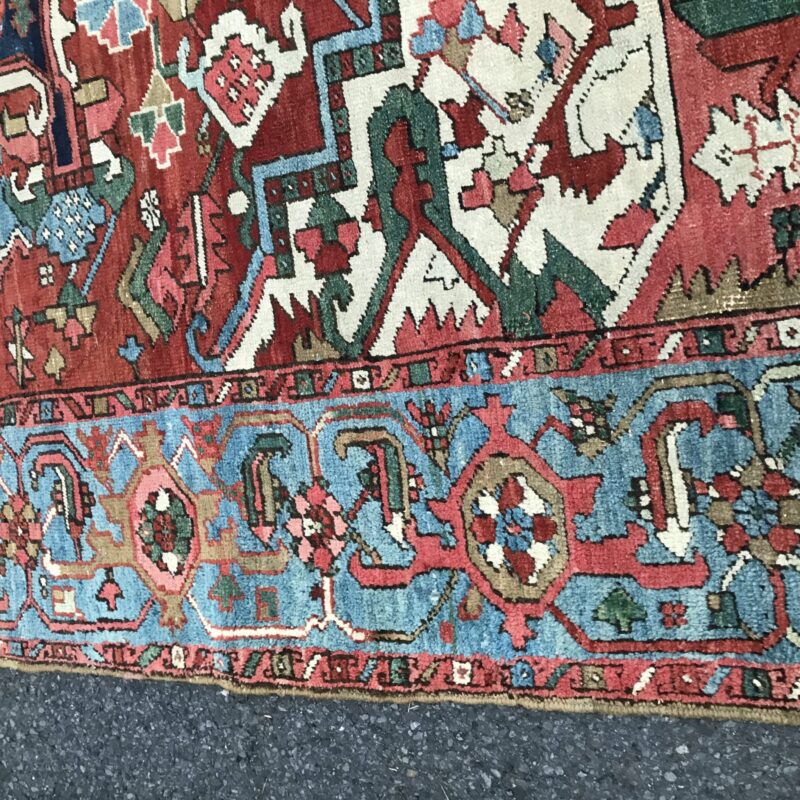 Superb Lg ANTIQUE   Persian   HERIZ  oriental rug CIRCA 1920s 9' 3" By 13'3"   rr4857 - Image 13
