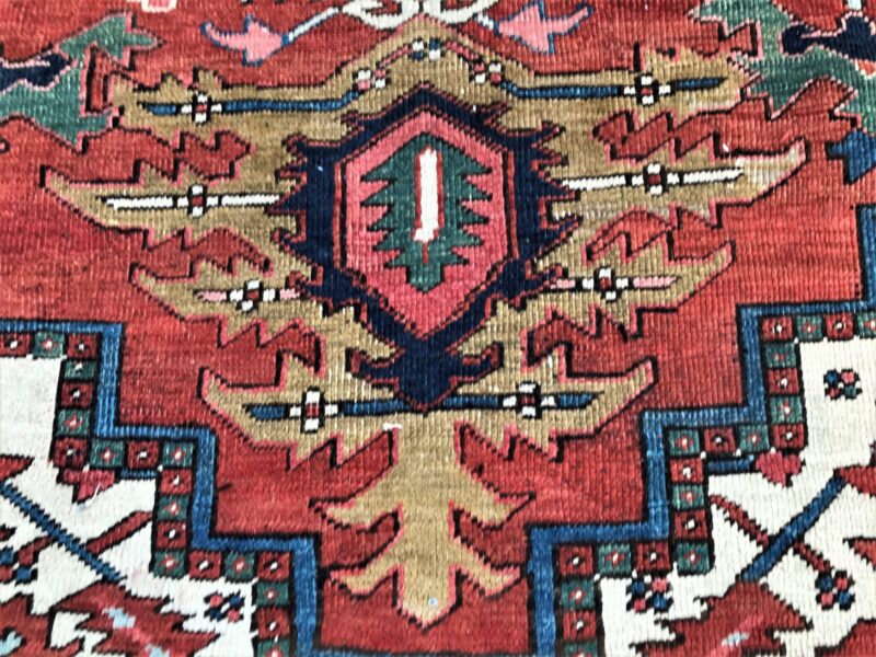 Superb Lg ANTIQUE   Persian   HERIZ  oriental rug CIRCA 1920s 9' 3" By 13'3"   rr4857 - Image 18