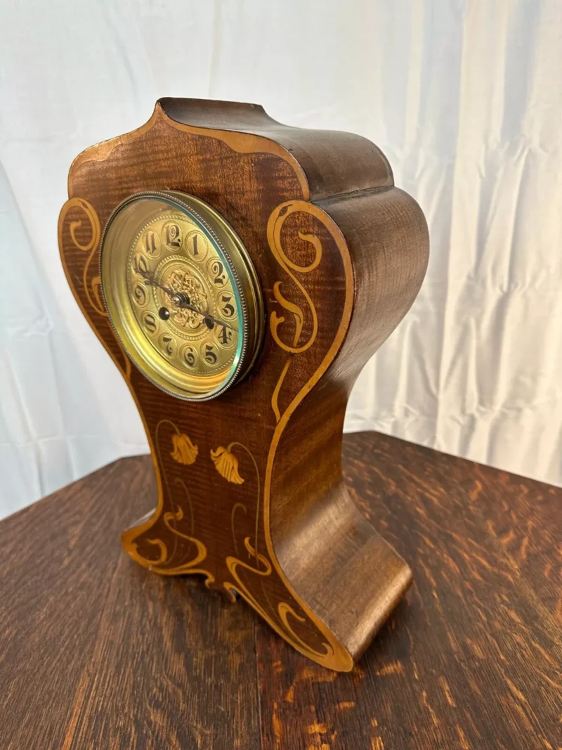 Antique ARTS & CRAFTS Inlaid MANTLE CLOCK Stickley Era W5645 - Image 3