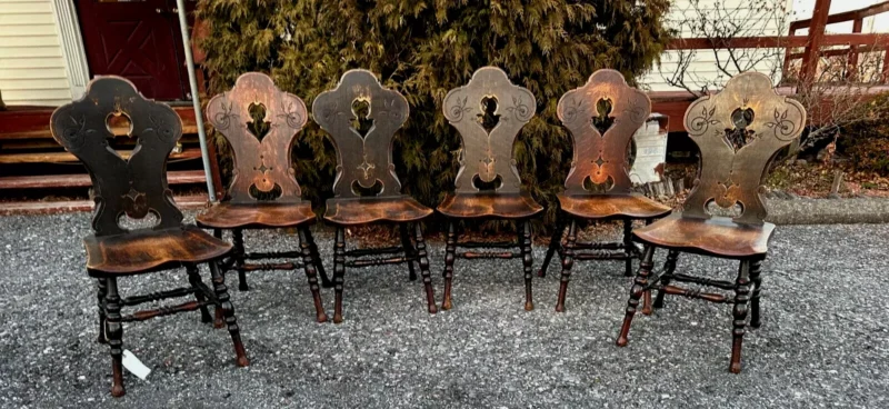 ANTIQUE A&C Stickley, Limbert era set of 6 chairs (STICKLEY ERA) - Image 12