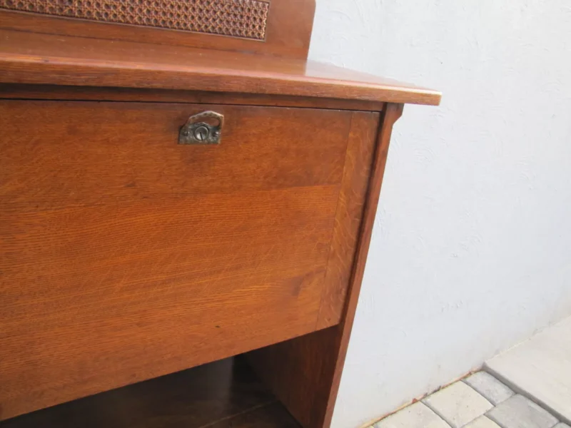 Antique LIMBERT DESK Oak Narrow Size Arts Crafts Stickley Era - W5779 - Image 6